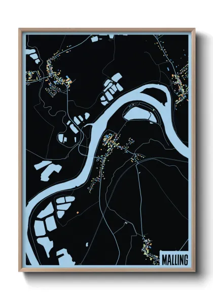 Une affiche de carte sur Malling