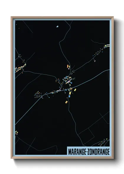 Une affiche de carte sur Marange-Zondrange