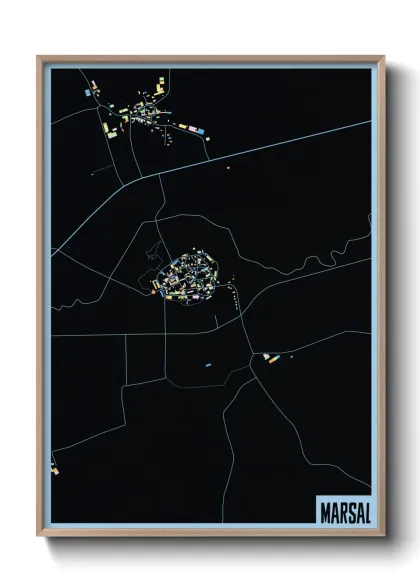Une affiche de carte sur Marsal