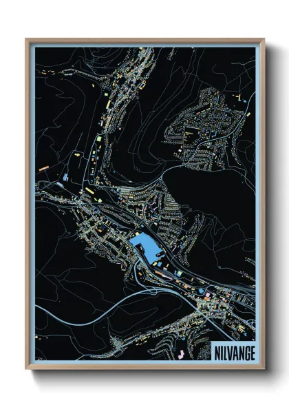 Une affiche de carte sur Nilvange