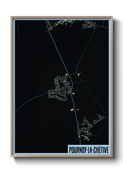 Une affiche de carte sur Pournoy-la-Chétive