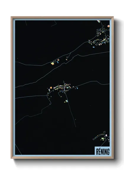 Une affiche de carte sur Réning