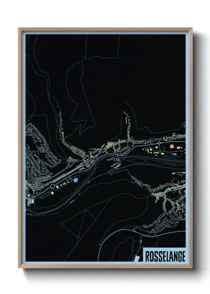 Une affiche de carte sur Rosselange