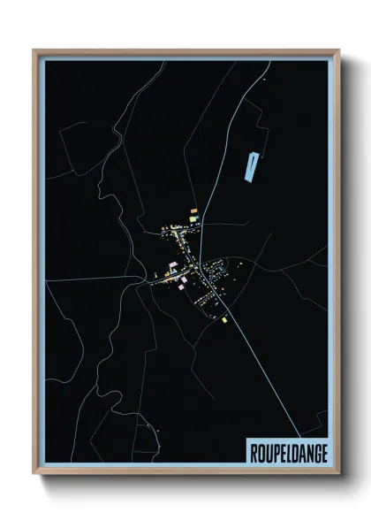 Une affiche de carte sur Roupeldange