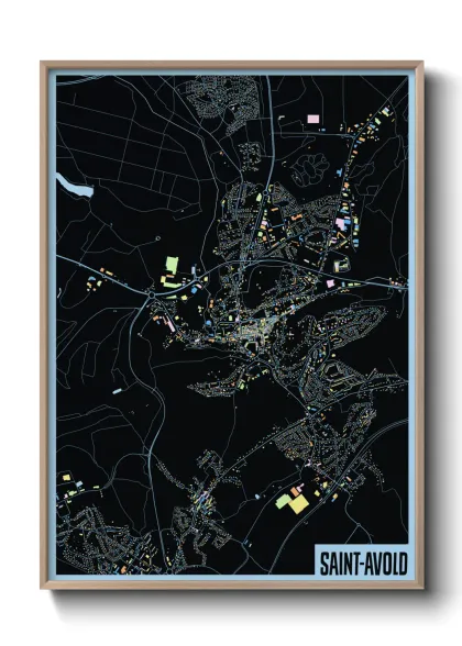 Une affiche de carte sur Saint-Avold