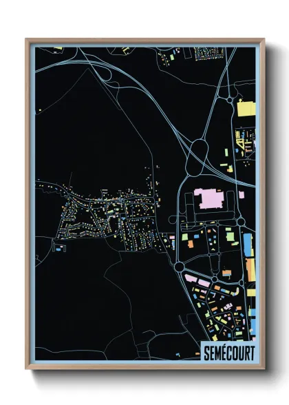 Une affiche de carte sur Semécourt