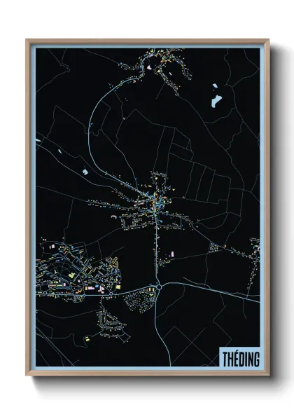 Une affiche de carte sur Théding