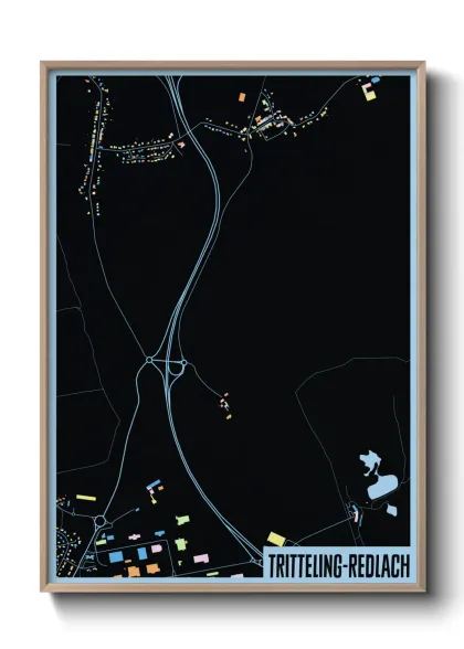 Une affiche de carte sur Tritteling-Redlach