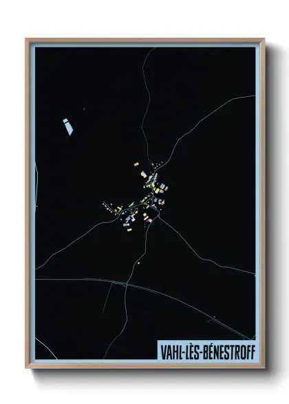 Une affiche de carte sur Vahl-lès-Bénestroff