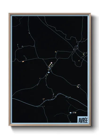 Une affiche de carte sur Avrée