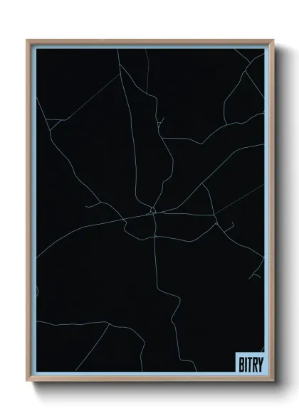 Une affiche de carte sur Bitry