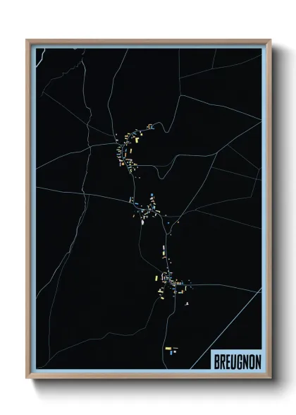 Une affiche de carte sur Breugnon