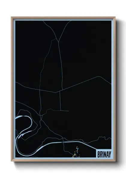 Une affiche de carte sur Brinay