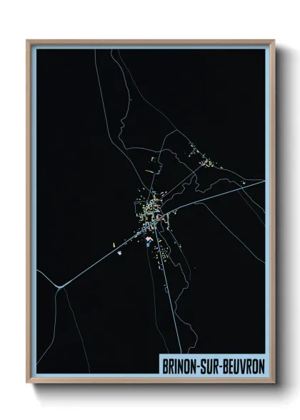 Une affiche de carte sur Brinon-sur-Beuvron