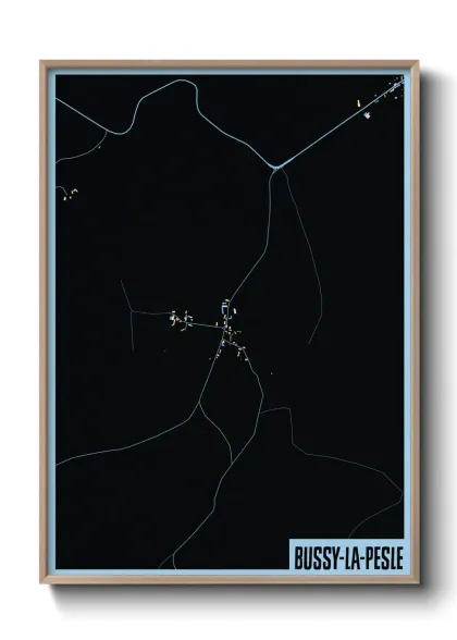 Une affiche de carte sur Bussy-la-Pesle