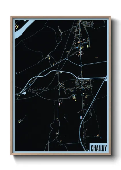 Une affiche de carte sur Challuy