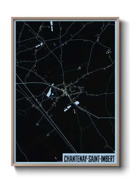 Une affiche de carte sur Chantenay-Saint-Imbert