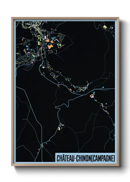 Une affiche de carte sur Château-Chinon(Campagne)