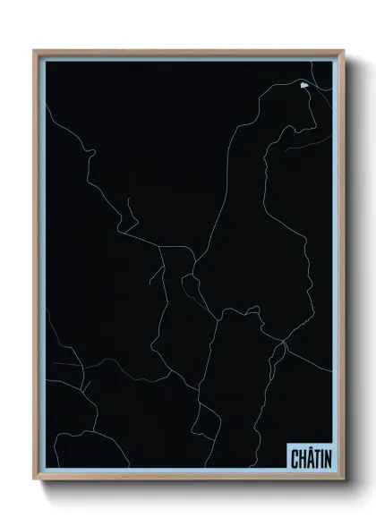 Une affiche de carte sur Châtin