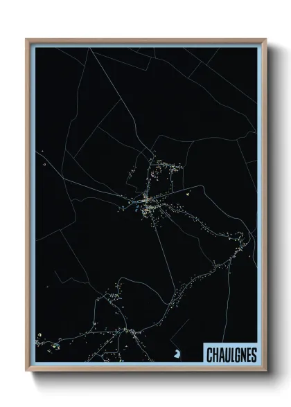 Une affiche de carte sur Chaulgnes