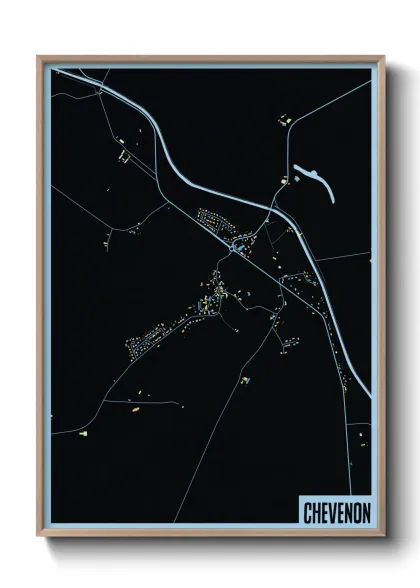 Une affiche de carte sur Chevenon