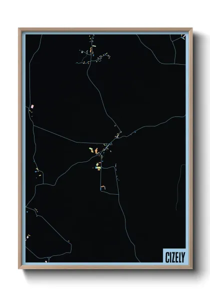 Une affiche de carte sur Cizely
