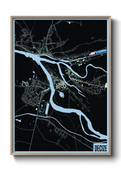 Une affiche de carte sur Decize