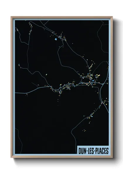 Une affiche de carte sur Dun-les-Places