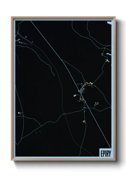 Une affiche de carte sur Epiry
