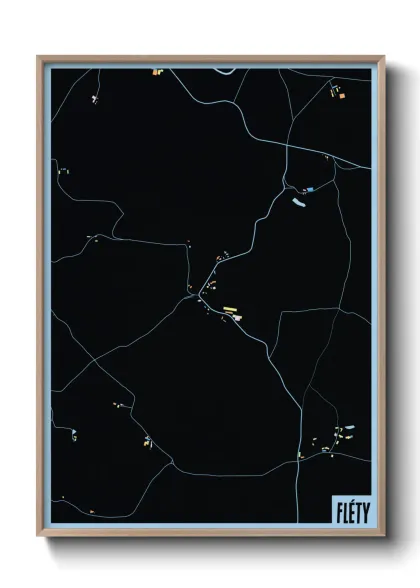 Une affiche de carte sur Fléty