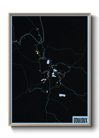 Une affiche de carte sur Gouloux