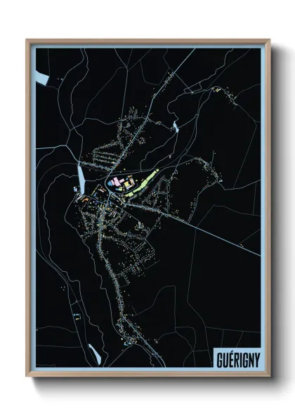 Une affiche de carte sur Guérigny