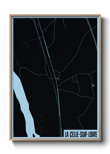 Une affiche de carte sur La Celle-sur-Loire