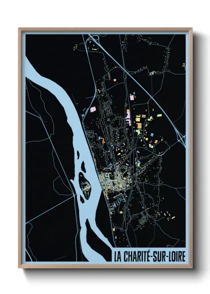 Une affiche de carte sur La Charité-sur-Loire