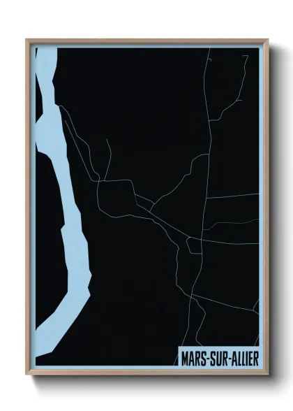Une affiche de carte sur Mars-sur-Allier