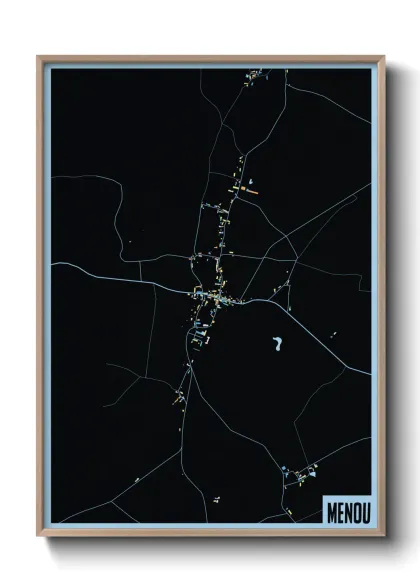 Une affiche de carte sur Menou