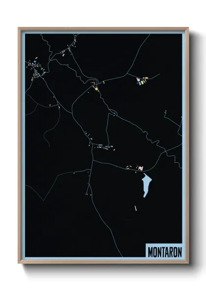 Une affiche de carte sur Montaron