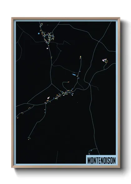 Une affiche de carte sur Montenoison