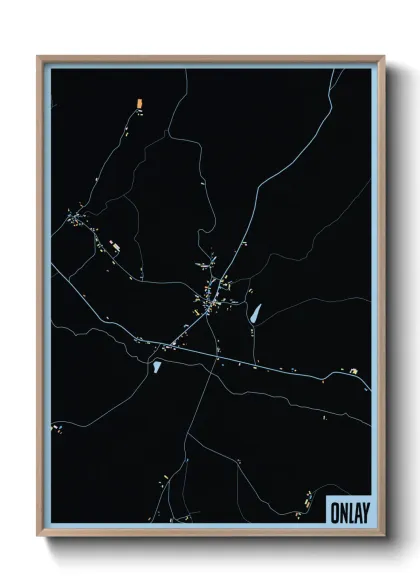 Une affiche de carte sur Onlay