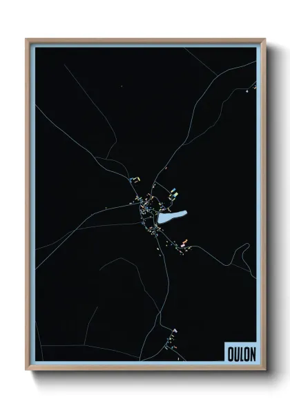 Une affiche de carte sur Oulon