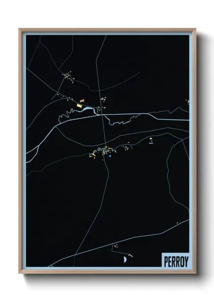 Une affiche de carte sur Perroy