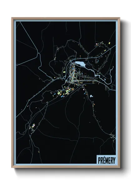 Une affiche de carte sur Prémery