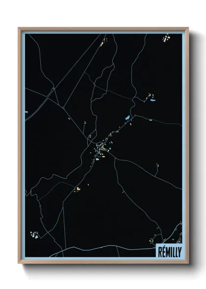 Une affiche de carte sur Rémilly