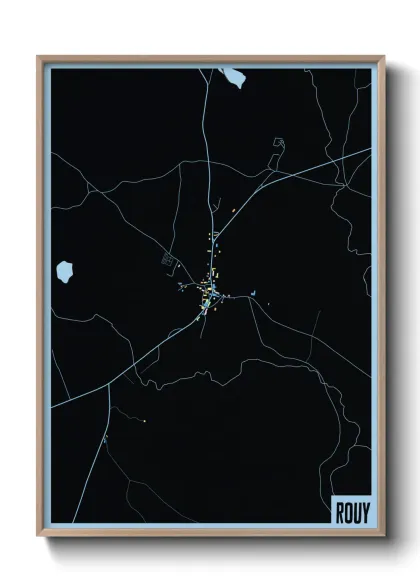 Une affiche de carte sur Rouy