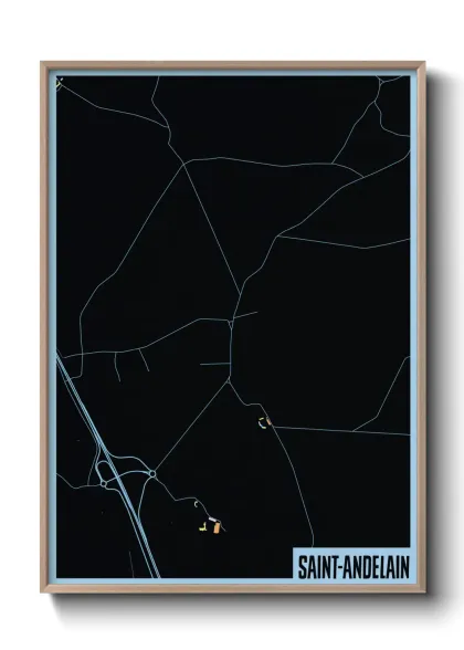 Une affiche de carte sur Saint-Andelain