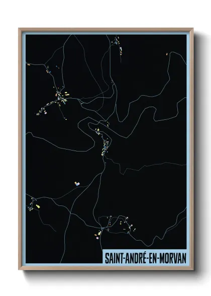 Une affiche de carte sur Saint-André-en-Morvan