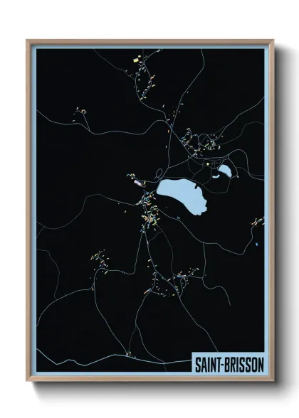 Une affiche de carte sur Saint-Brisson