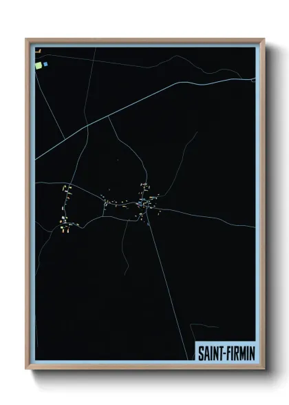 Une affiche de carte sur Saint-Firmin