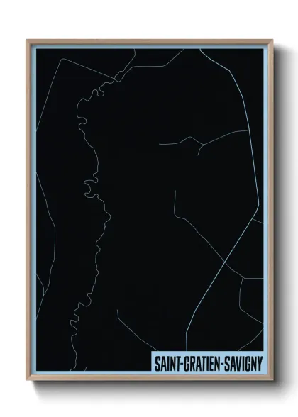 Une affiche de carte sur Saint-Gratien-Savigny