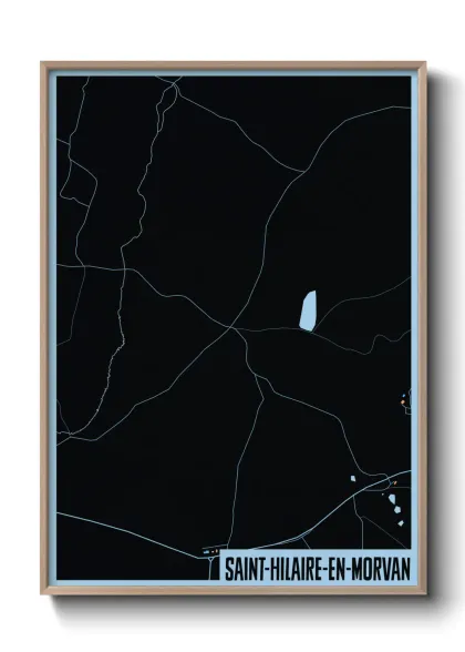 Une affiche de carte sur Saint-Hilaire-en-Morvan